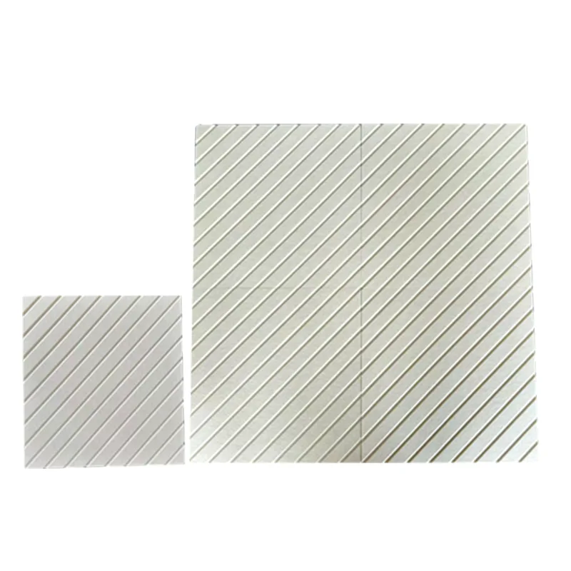 Beige V-grooved PET फेल्ट ध्वनिक प्यानल